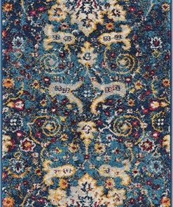 WW Blue Vintage Floral Medallion Area Rugs All Area Rugs And Runners