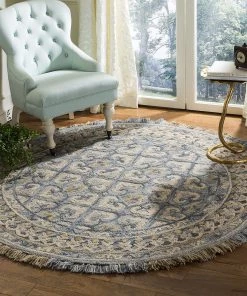 Safavieh All Area Rugs And Runners Blossom Collection BLM420A Handmade Fringe Premium Wool Area Rug, Light Beige / Blue 16 Safavieh All Area Rugs And Runners Blossom Collection BLM420A Handmade Fringe Premium Wool Area Rug, Light Beige / Blue