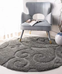 FAS All Area Rugs And Runners Premium Swirl Thick Plush Grey Area Shag Rug