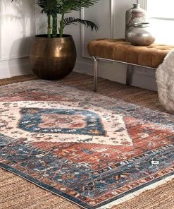 Modern Rugs And Decor All Area Rugs And Runners Mabel Tribal Area Rug, Rust