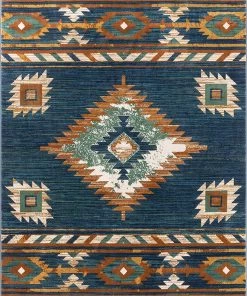 Well Woven Lizette Dark Blue Traditional Medallion Area Rug