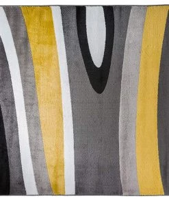 WRG All Area Rugs And Runners Gray/Grey Yellow Abstract Area Rug