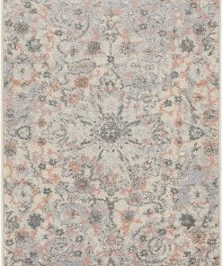 WW Vintage Floral Medallion Gray/Grey Pink Area Rugs All Area Rugs And Runners