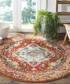 FAS All Area Rugs And Runners Distressed Orange Light Blue Soft Area Rug