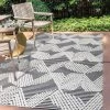Jonathan All Area Rugs And Runners Jazz High-Low Pile Art Deco Geometric Indoor/Outdoor Black/Ivory Area Rug