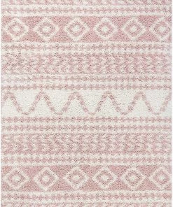 Well Woven All Area Rugs And Runners Tribal Diamond Stripes Pink Soft Shag Area Rug