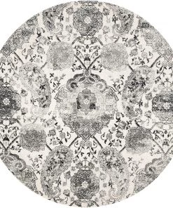FAS Floral Cream/ Silver Soft Area Rugs