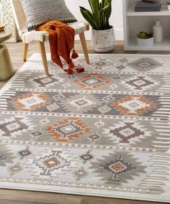 Artistic Norie Soft Area Rug Gray / Terracotta