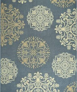 WW Maples Rugs Non Skid Hallway Entry Rugs Blue