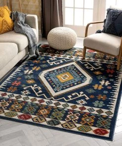 Well Woven Ravia Blue Southwestern Medallion Area Rug