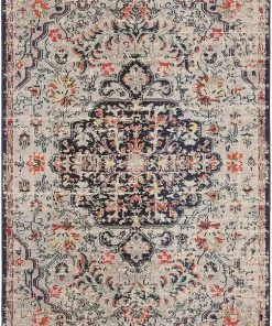 Safavieh Madison Collection Boho Chic Medallion Distressed Non-Shedding Stain Resistant Living Room Bedroom Area Rug Beige / Black