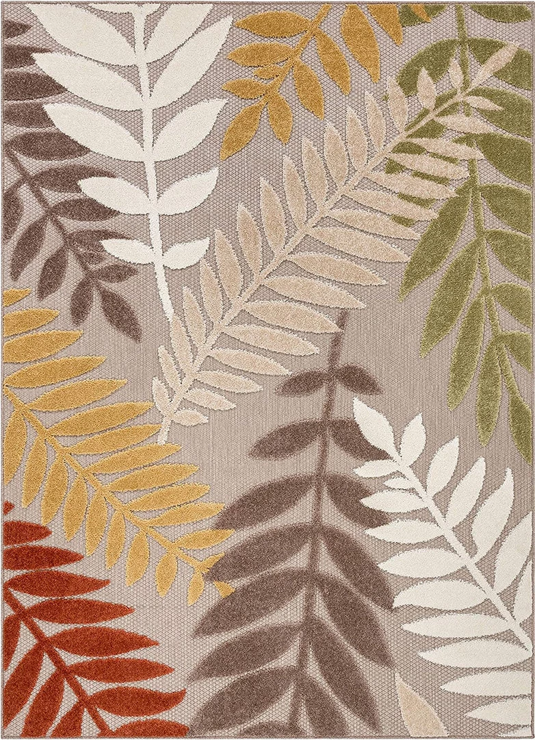 Dorado Mariah Modern Beige Floral High Traffic Stain Resistant Indoor Outdoor Area Rug 2 Dorado Mariah Modern Beige Floral High Traffic Stain Resistant Indoor Outdoor Area Rug