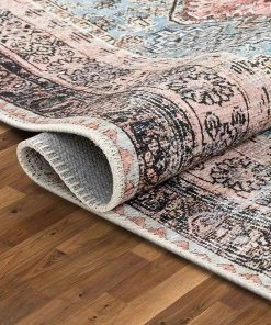 Well Woven Menda Light Blue Machine Washable Vintage Style Classic Distsressed Persian Mat Area Rug All Area Rugs And Runners