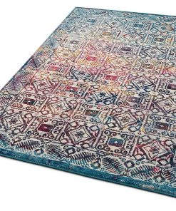 WW All Area Rugs And Runners Blue Fuchsia Pink Vintage Floral Area Rugs