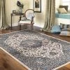 WRG Traditional Blue Medallion Floral Area Rug
