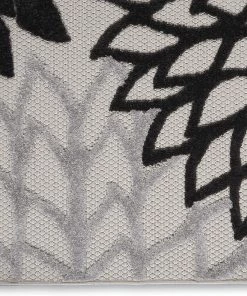 WRG Aloha Indoor/Outdoor Floral Black White Area Rug All Area Rugs And Runners