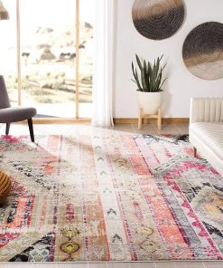 FAS Distressed Light Grey Multi-color Soft Area Rug