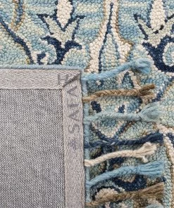 Safavieh All Area Rugs And Runners Blossom Collection Handmade Tassel Premium Wool Accent Rug Blue / Ivory 18 Safavieh All Area Rugs And Runners Blossom Collection Handmade Tassel Premium Wool Accent Rug Blue / Ivory