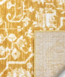 Well Woven Dazzle DISA Vintage Medallion Gold Soft Area Rug