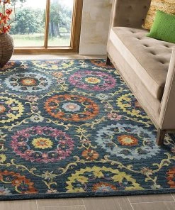 Safavieh All Area Rugs And Runners Hand-Hooked Boho Premium Wool Soft Area Rug Blue / Multi