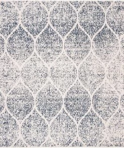 FAS All Area Rugs And Runners Geometric Trellis Distressed Cream Royal Blue Soft Area Rug