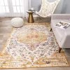 WRG Vintage Medallion Floral Ivory Orange Soft Area Rug All Area Rugs And Runners