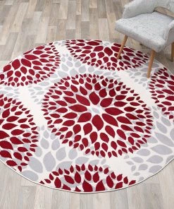 WRG Floral Gray/Grey Red Area Rug All Area Rugs And Runners