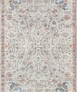 Well Woven Ivory Machine Washable Vintage Style Updated Classic Distressed Persian Mat Area Rug All Area Rugs And Runners
