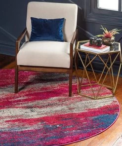 FAS Bright Abstract Red Magenta Soft Area Rug