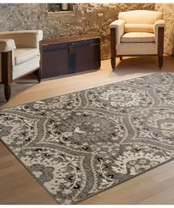SUP All Area Rugs And Runners Floral Light Blue Area Rug