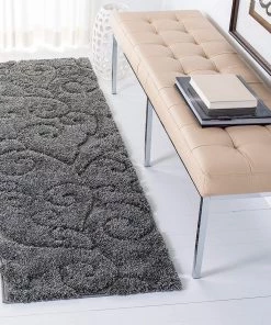 FAS All Area Rugs And Runners Premium Swirl Thick Plush Grey Area Shag Rug