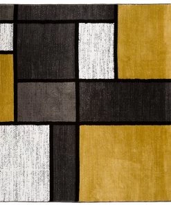 WRG Modern Yellow Gray White Area Rug All Area Rugs And Runners