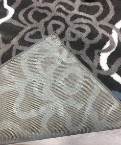 WRG Floral Gray Blue Area Rug