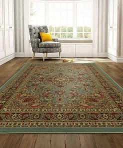 WRG Persian Oriental Design Sage Green Non-Skid Area Rugs All Area Rugs And Runners