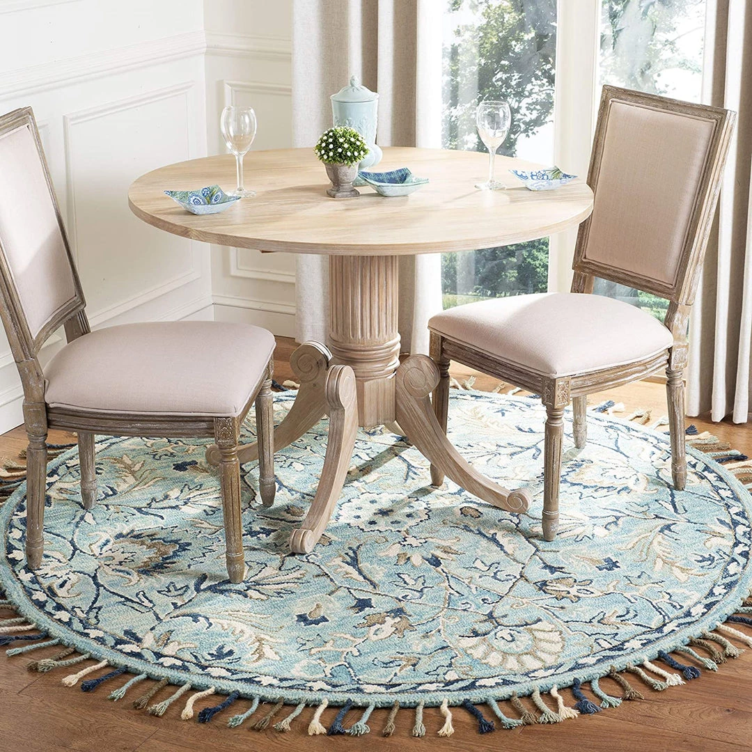 Safavieh All Area Rugs And Runners Blossom Collection Handmade Tassel Premium Wool Accent Rug Blue / Ivory 12 Safavieh All Area Rugs And Runners Blossom Collection Handmade Tassel Premium Wool Accent Rug Blue / Ivory