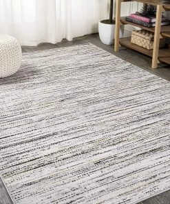 Jonathan All Area Rugs And Runners Loom Modern Strie Gray/Black . Soft Area Rug