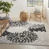 WRG Aloha Indoor/Outdoor Floral Black White Area Rug All Area Rugs And Runners