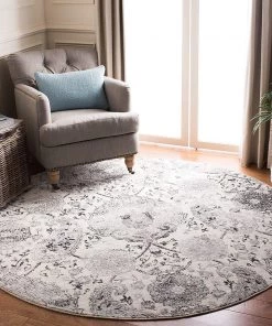 FAS Floral Cream/ Silver Soft Area Rugs