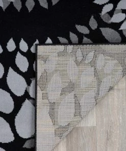 WRG All Area Rugs And Runners Floral Grey Black Area Rugs