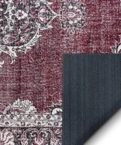Well Woven All Area Rugs And Runners Mareva Machine Washable Burgundy Red Vintage Oriental Medallion Area Rug