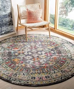 Safavieh All Area Rugs And Runners Monaco Collection Boho Chic Oriental Distressed Soft Area Rug Brown / Grey