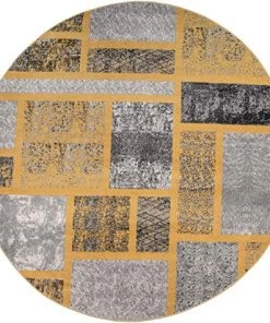 WRG All Area Rugs And Runners Boxes Pattern Mustard Yellow Gray Area Rug