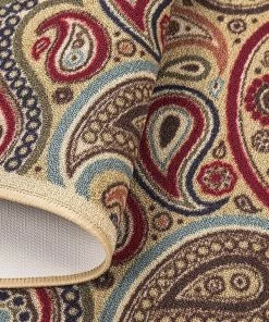 OPVM Paisley Design Multi-color Area Rug And Runners Non-Slip/ No Skid