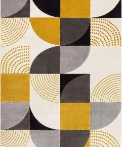 Well Woven Good Vibes Margot Gold Modern Geometric Chevron 3D Texture Soft Area Rug Nomaan