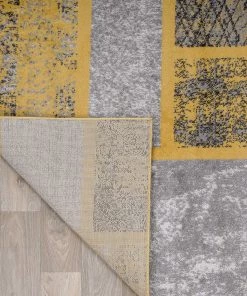 WRG All Area Rugs And Runners Boxes Pattern Mustard Yellow Gray Area Rug