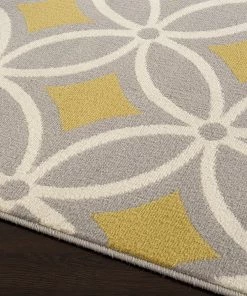 WRG Trellis Chain Gray/Grey Yellow Area Rugs All Area Rugs And Runners