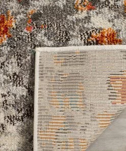 FAS Abstract Grey Orange Soft Area Rug All Area Rugs And Runners