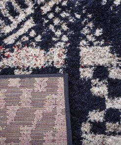 Safavieh All Area Rugs And Runners Adirondack Collection ADR202N Modern Boho Distressed Non-Shedding Stain Resistant Living Room Bedroom Area Rug Square, Navy / Light Grey