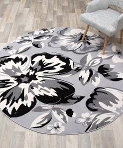 WRG All Area Rugs And Runners Gray/Grey Black White Floral Area Rugs 17 WRG All Area Rugs And Runners Gray/Grey Black White Floral Area Rugs