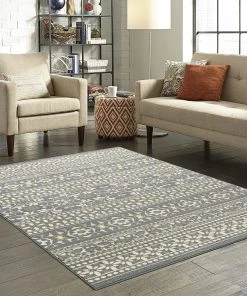 Modern Rugs And Decor All Area Rugs And Runners Maples Rugs Zoe Area Rugs For Living Room & Bedroom [Made In USA], 5 X 7, Grey